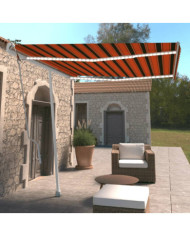 Auvent automatique capteur de vent/LED 300x250 cm Orange/marron | Mobilier & Déco