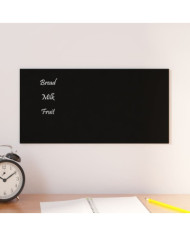 Tableau noir magnétique mural Noir 40x20 cm Verre trempé | Mobilier & Déco