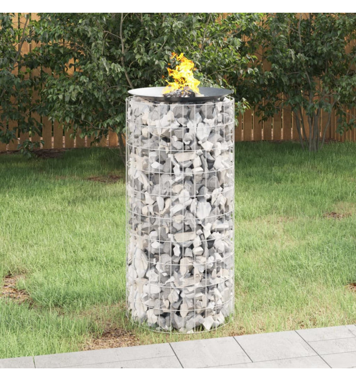 Foyer en gabion Ø 50 cm Fer galvanisé | Mobilier & Déco