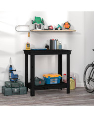 Banc de travail Noir 80x50x80 cm Bois de pin massif | Mobilier & Déco