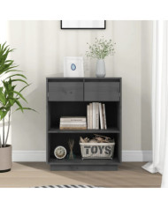 Armoire console Gris 60x34x75 cm Bois de pin solide | Mobilier & Déco