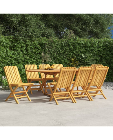 Chaises de jardin pliantes lot de 8 47x47x89cm bois massif teck | Mobilier & Déco