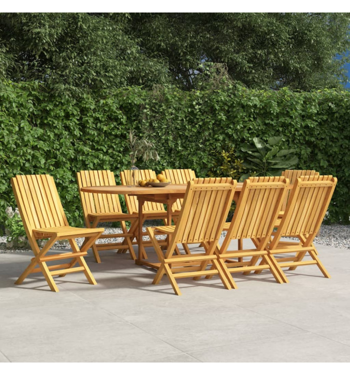 Chaises de jardin pliantes lot de 8 47x47x89cm bois massif teck | Mobilier & Déco