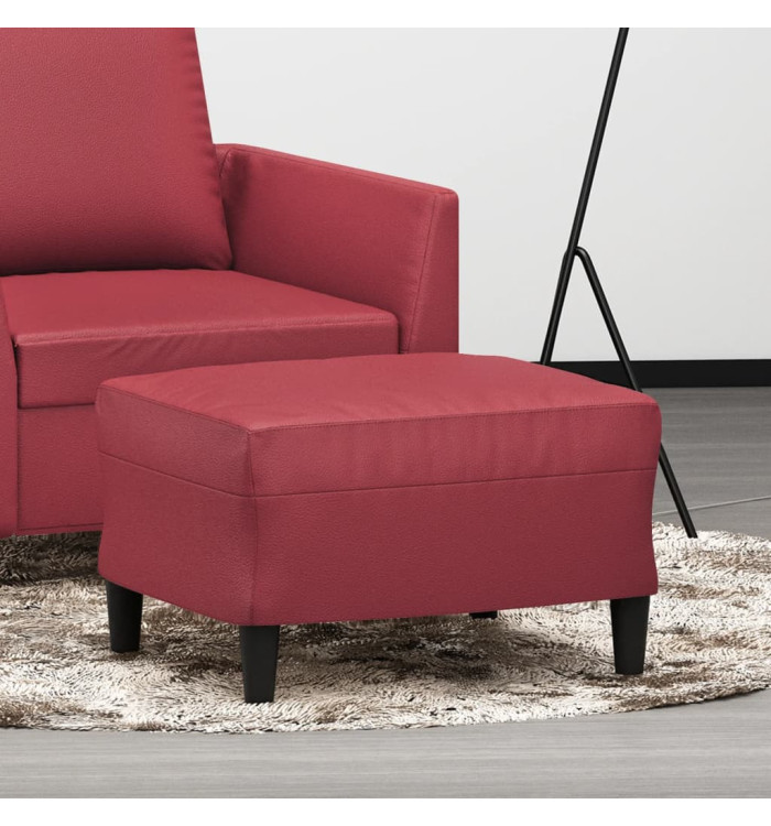 Repose-pied Rouge bordeaux 60x50x41 cm Similicuir | Mobilier & Déco