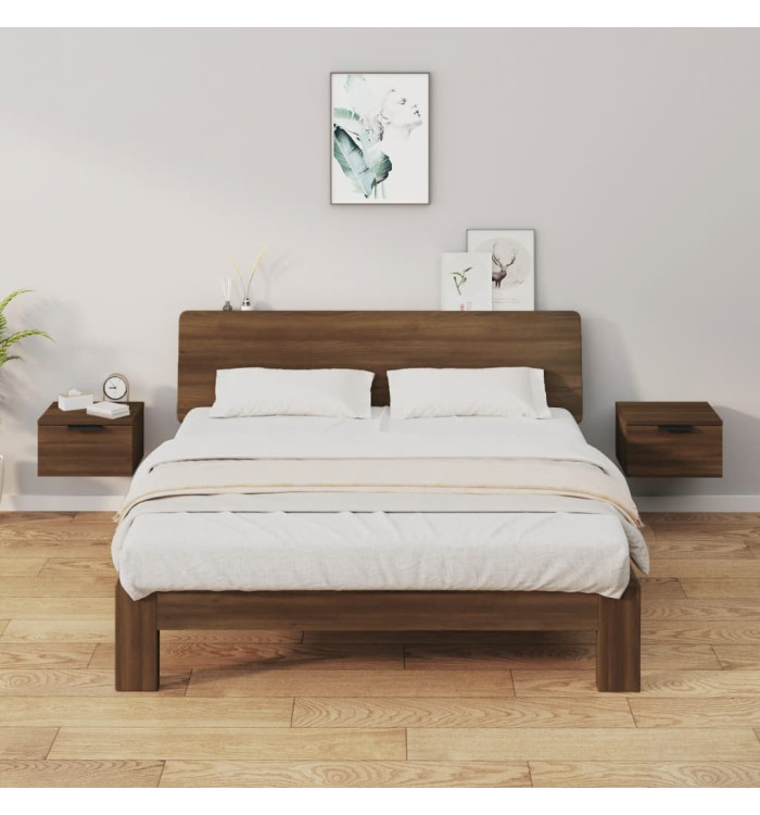 Tables de chevet murales 2 pcs Chêne marron 34x30x20 cm | Mobilier & Déco