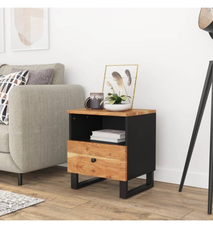 Table de chevet Bois d'acacia solide et d'ingénierie | Mobilier & Déco