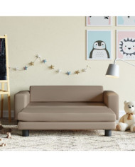 Canapé avec repose-pied pour enfants cappuccino 100x50x30 cm | Mobilier & Déco
