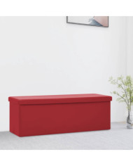 Banc de rangement pliable Rouge bordeaux PVC | Mobilier & Déco