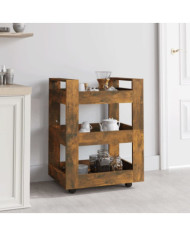 Chariot de cuisine Chêne fumé 60x45x80 cm Bois d'ingénierie | Mobilier & Déco