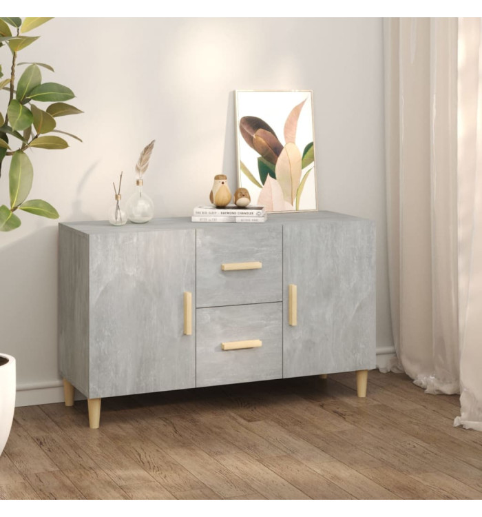 Buffet gris béton 100x36x60 cm bois d'ingénierie | Mobilier & Déco