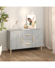 Buffet gris béton 100x36x60 cm bois d'ingénierie | Mobilier & Déco