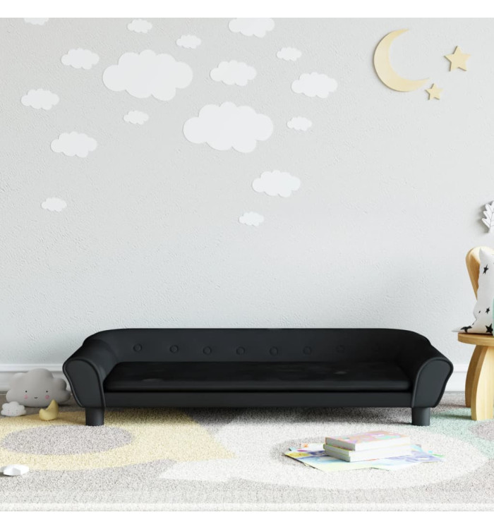 Canapé pour enfants noir 100x50x26 cm velours | Mobilier & Déco