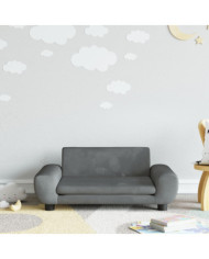 Canapé pour enfants gris foncé 70x45x33 cm velours | Mobilier & Déco