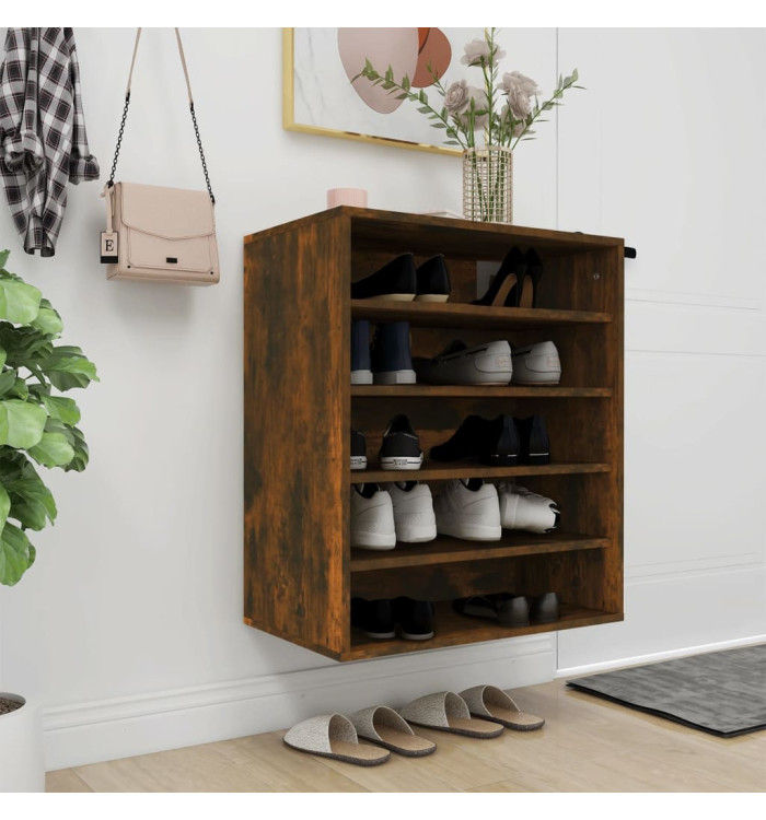 Meuble à chaussures Chêne fumé 60x35x70 cm Bois d'ingénierie | Mobilier & Déco