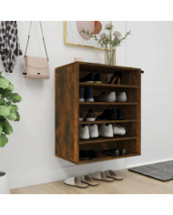 Meuble à chaussures Chêne fumé 60x35x70 cm Bois d'ingénierie | Mobilier & Déco