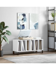 Armoire à disques blanc 100x38x48 cm bois d'ingénierie | Mobilier & Déco