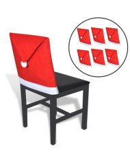 Housses de dossier de chaise 6 pcs Bonnet de Père Noël | Mobilier & Déco
