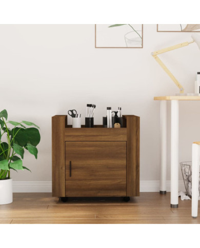 Chariot de bureau Chêne marron 60x45x60 cm Bois d'ingénierie | Mobilier & Déco