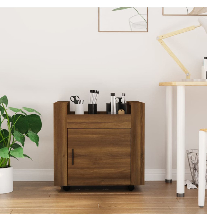 Chariot de bureau Chêne marron 60x45x60 cm Bois d'ingénierie | Mobilier & Déco