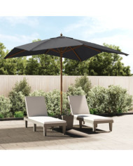 Parasol de jardin avec mât en bois noir 300x300x273 cm | Mobilier & Déco
