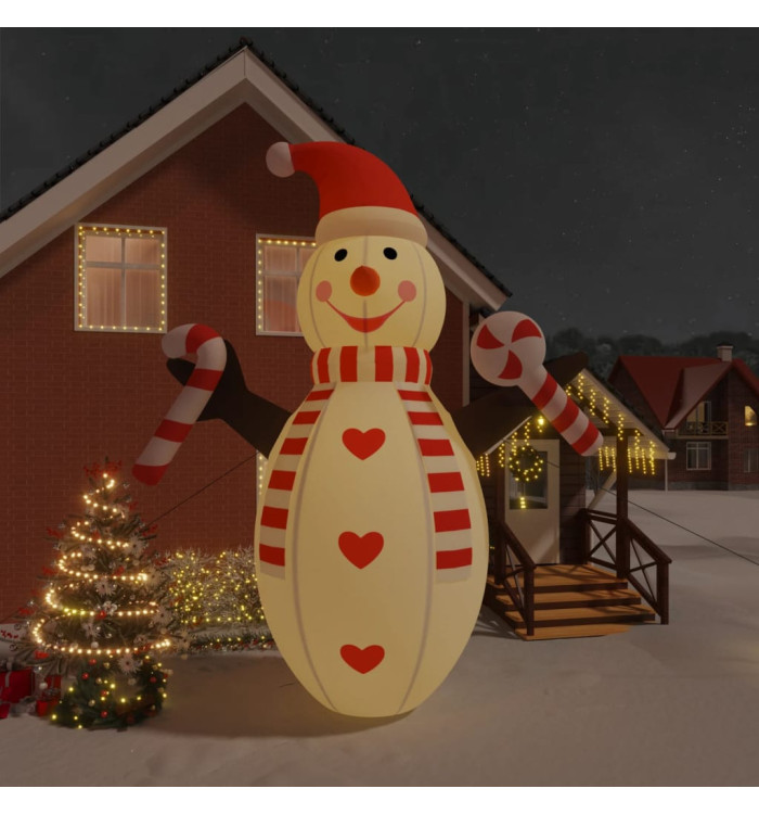 Bonhomme de neige gonflable de Noël avec LED 630 cm | Mobilier & Déco