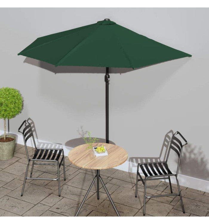 Parasol de balcon avec mât en aluminium Vert 270x144 cm Demi | Mobilier & Déco