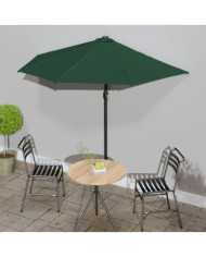 Parasol de balcon avec mât en aluminium Vert 270x144 cm Demi | Mobilier & Déco