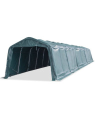Tente amovible pour bétail PVC 550 g/m² 3,3 x 16 m Vert foncé | Mobilier & Déco