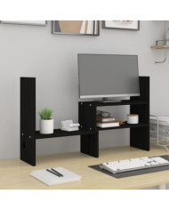 Support pour moniteur Noir (39-72)x17x43 cm Bois de pin solide | Mobilier & Déco