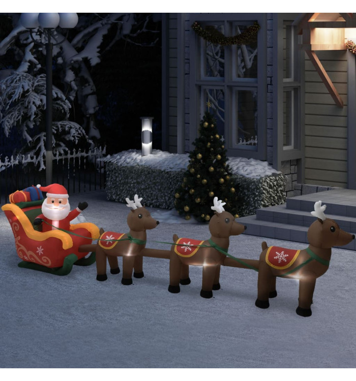 Décoration gonflable de Père Noël et de rennes LED 490 cm | Mobilier & Déco