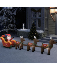 Décoration gonflable de Père Noël et de rennes LED 490 cm | Mobilier & Déco