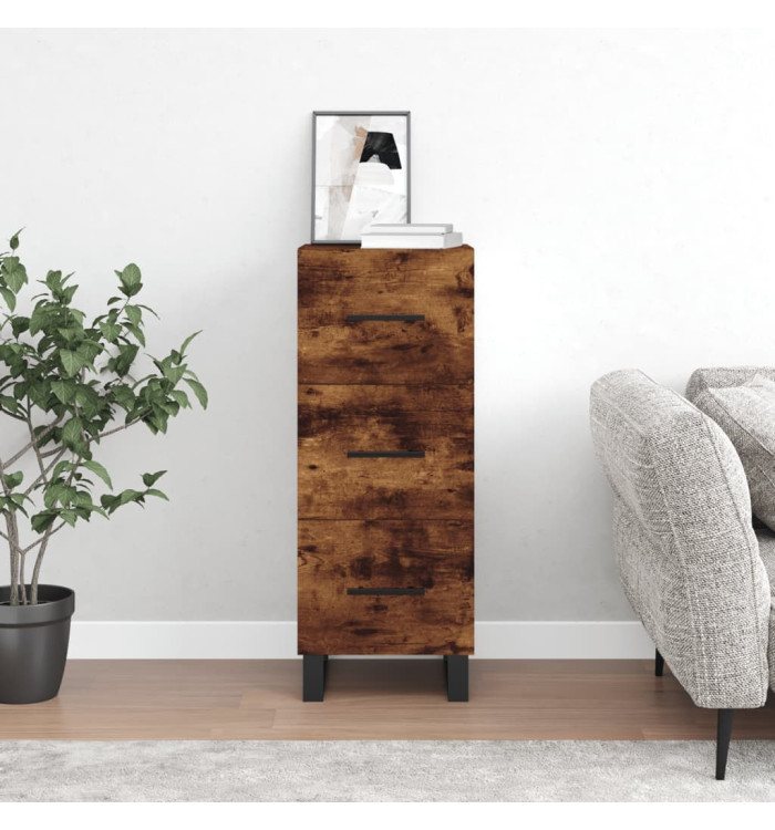 Buffet Chêne fumé 34,5x34x90 cm Bois d'ingénierie | Mobilier & Déco