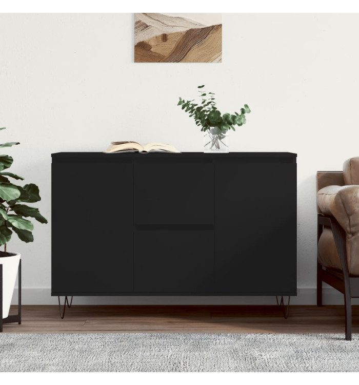 Buffet noir 104x35x70 cm bois d’ingénierie | Mobilier & Déco