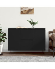 Buffet noir 104x35x70 cm bois d’ingénierie | Mobilier & Déco