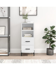 Buffet Blanc brillant 34,5x34x90 cm Bois d'ingénierie | Mobilier & Déco