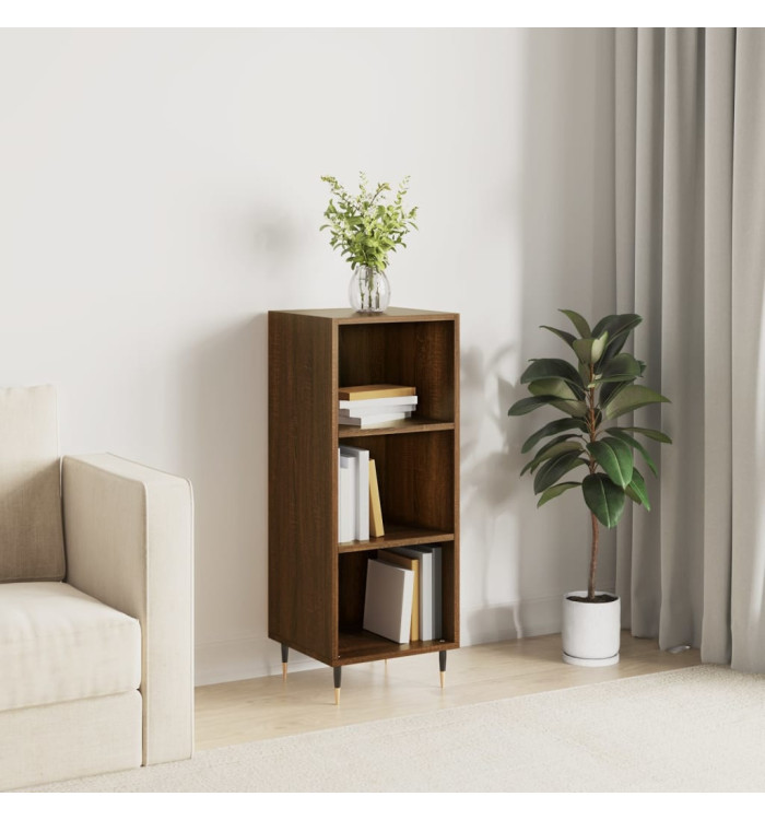 Buffet chêne marron 34,5x32,5x90 cm bois d'ingénierie | Mobilier & Déco