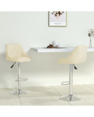 Tabourets de bar lot de 2 crème similicuir | Mobilier & Déco
