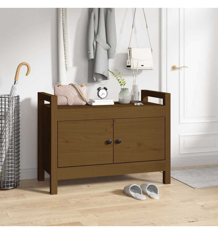 Banc d'entrée Marron miel 80x40x60 cm Bois de pin massif | Mobilier & Déco