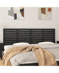 Tête de lit murale Noir 186x3x63 cm Bois massif de pin | Mobilier & Déco