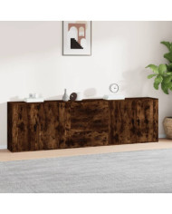 Buffets 3 pcs Chêne fumé Bois d'ingénierie | Mobilier & Déco