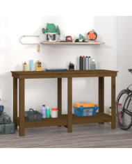 Banc de travail Marron miel 140x50x80 cm Bois de pin massif | Mobilier & Déco