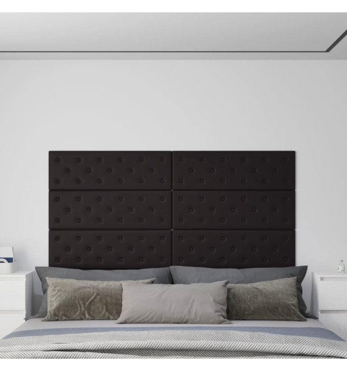 Panneaux muraux 12 pcs Noir 90x30 cm Similicuir 3,24 m² | Mobilier & Déco