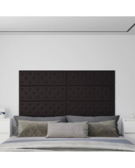Panneaux muraux 12 pcs Noir 90x30 cm Similicuir 3,24 m² | Mobilier & Déco