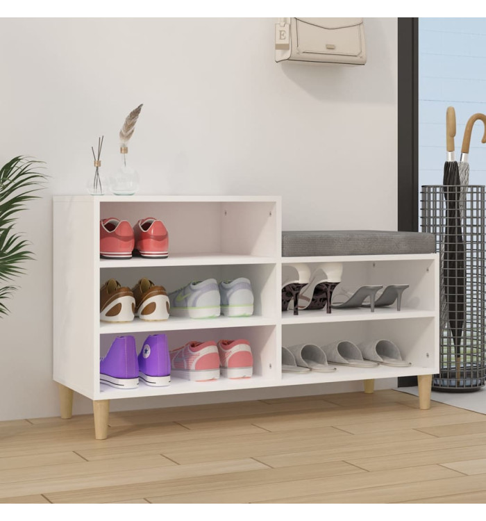Armoire à chaussures Blanc 102x36x60 cm Bois d'ingénierie | Mobilier & Déco