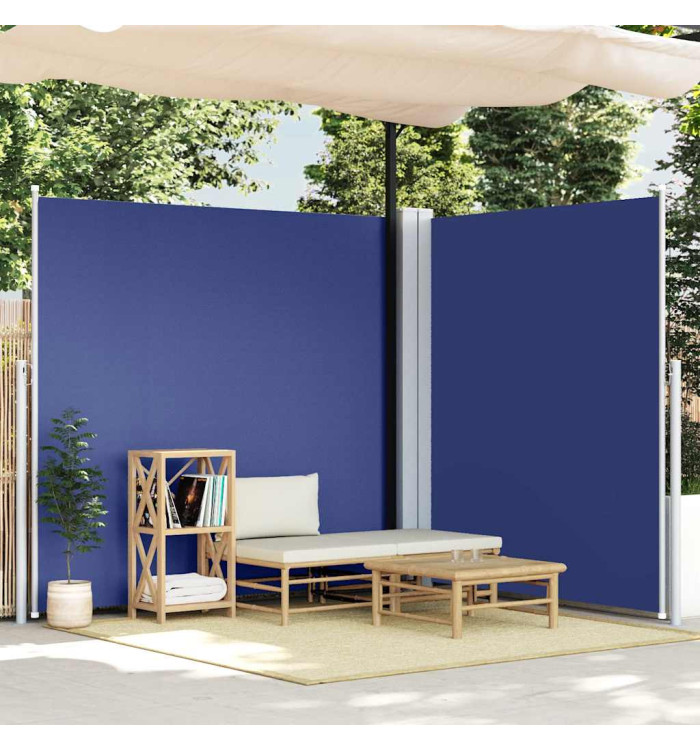 Auvent latéral rétractable Bleu 220x600 cm | Mobilier & Déco