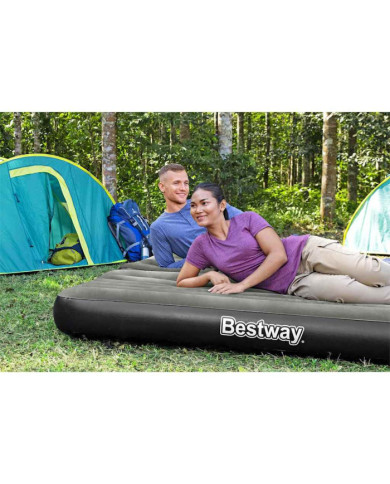 Bestway Lit gonflable 3-en-1 Noir et gris 188x99x25 cm | Mobilier & Déco
