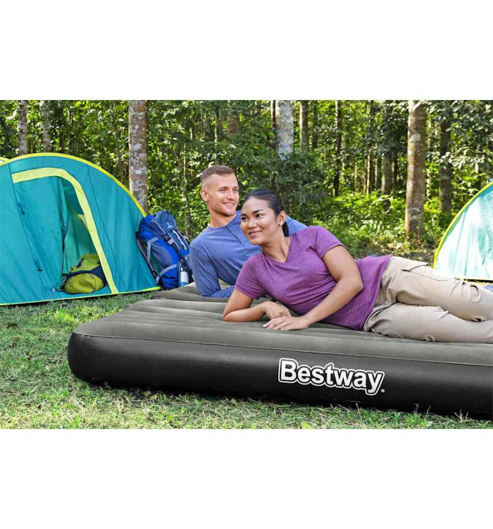Bestway Lit gonflable 3-en-1 Noir et gris 188x99x25 cm | Mobilier & Déco