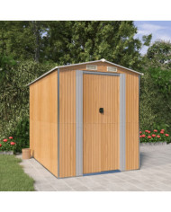 Abri de jardin Marron clair 192x274x223 cm Acier galvanisé | Mobilier & Déco