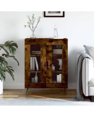 Buffet chêne fumé 69,5x34x90 cm bois d'ingénierie | Mobilier & Déco