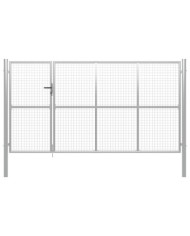 Portillon Acier 350 x 150 cm Argenté | Mobilier & Déco